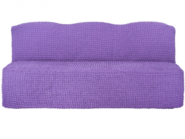 Чехол на трехместный диван без подлокотников и оборки Venera, цвет сиреневый фото 5