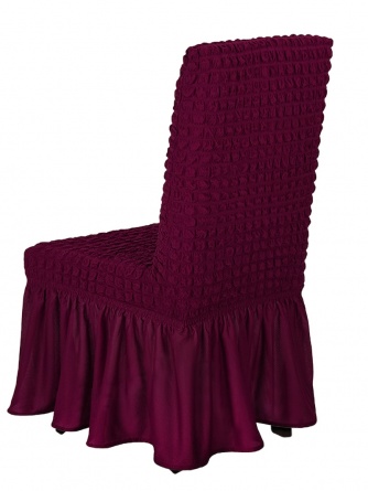 Чехлы на стулья с оборкой Venera, цвет бордовый, комплект 6 штук фото 9