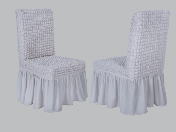 Чехлы на стулья с оборкой Venera, цвет белый, комплект 6 штук фото 7