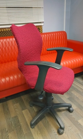 Чехол на стул без оборки Venera "Жаккард", цвет бордовый, 1 предмет фото 10