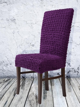 Чехлы на стулья без оборки Venera, цвет фиолетовый, комплект 6 штук фото 3