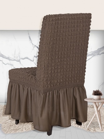 Чехол на стул с оборкой Venera, цвет коричневый, 1 предмет фото 8
