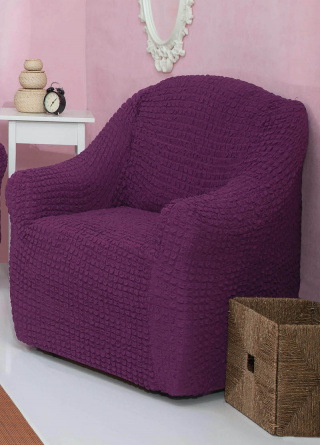 Чехол на кресло без оборки Venera, цвет фиолетовый фото 6