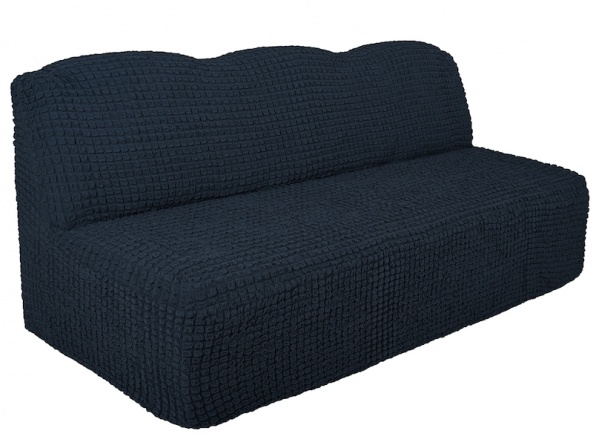 Чехол на трехместный диван без подлокотников и оборки Venera, цвет темно-серый фото 4