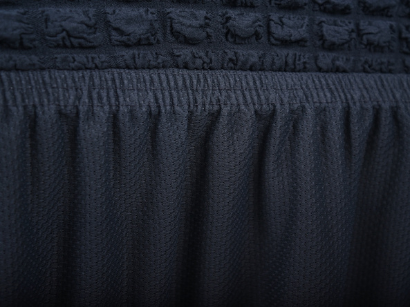 Комплект чехлов на трехместный диван и два кресла с оборкой Concordia, цвет темно-серый фото 4