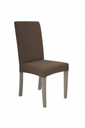 Чехол на стул без оборки Venera "Жаккард", цвет коричневый, 1 предмет фото 2