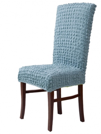 Чехол на стул без оборки Venera, цвет серо-голубой, 1 предмет фото 1