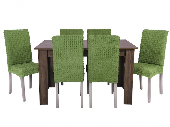 Чехлы на стулья без оборки Venera, цвет оливковый, комплект 6 штук фото 1