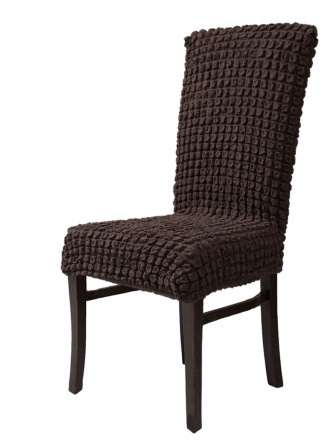 Чехол на стул без оборки Venera, цвет темно-коричневый, 1 предмет фото 1