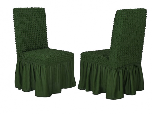 Чехол на стул с оборкой Venera, цвет зеленый, 1 предмет фото 3