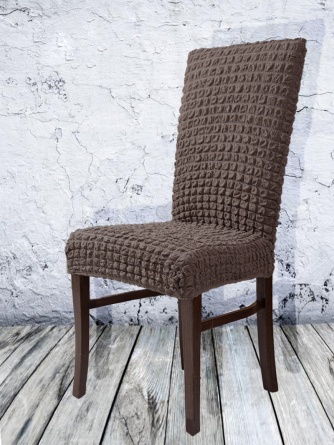 Чехлы на стулья без оборки Venera, цвет коричневый, комплект 6 штук фото 2