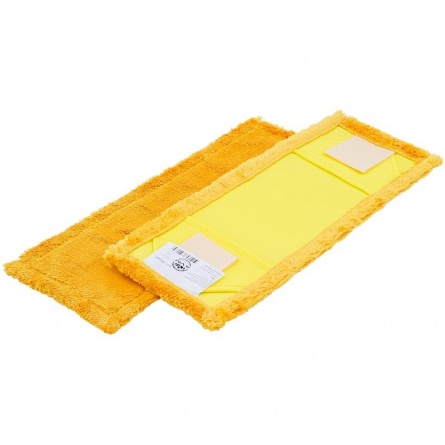 Насадка для швабры плоская (моп), 40х13 см, микрофибра, ухо+карман, желтая фото 1