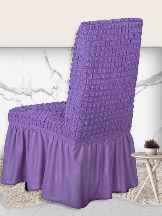 Чехол на стул с оборкой Venera, цвет сиреневый, 1 предмет фото 8