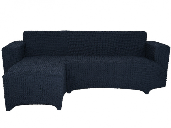 Чехол на угловой диван с оттоманкой CONCORDIA, выступ справа, цвет тёмно-серый фото 7