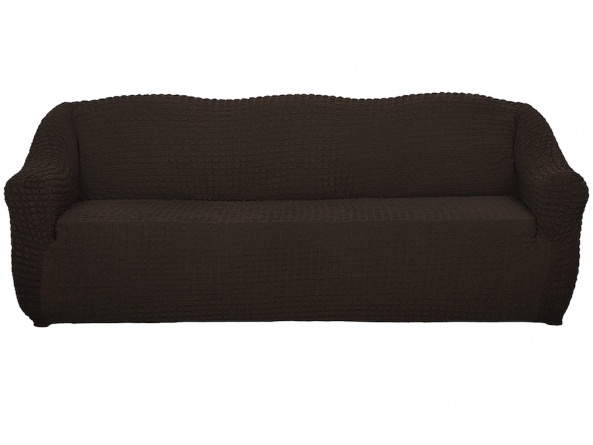 Чехол на трехместный диван без оборки Concordia, цвет тёмно-коричневый фото 3