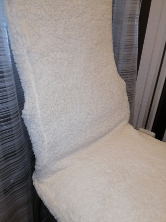 Чехлы на стулья плюшевые Venera, цвет молочный, комплект 6 штук фото 4