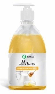 Жидкое крем-мыло Grass "Milana", Молоко и мед с дозатором 500 мл. фото 1