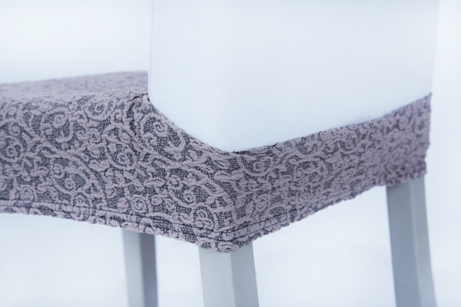 Чехол на сиденье стула Venera "Жаккард", цвет серо-бежевый, 1 предмет фото 3