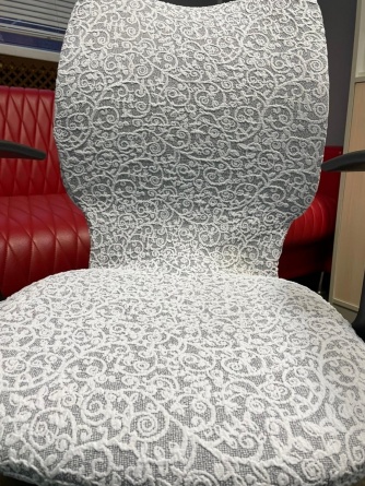 Чехол на стул без оборки Venera "Жаккард", цвет белый, 1 предмет фото 12