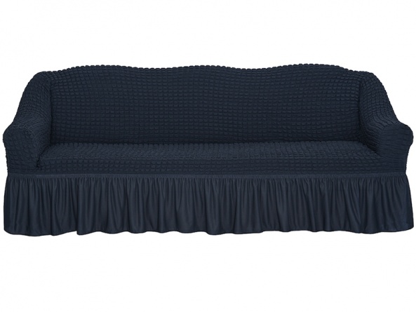 Чехол на трехместный диван с оборкой CONCORDIA, цвет темно-серый фото 8