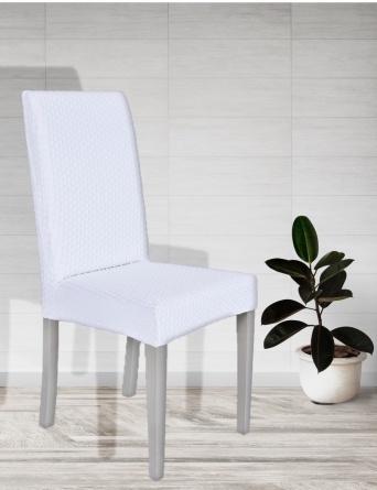Чехол на стул без оборки Venera, цвет белый, 1 предмет фото 1