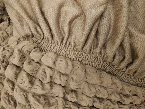 Чехол на угловой диван с оборкой Venera, цвет коричневый фото 5