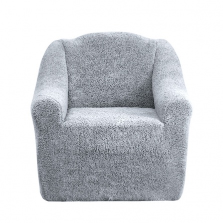 Комплект чехлов на трехместный диван и два кресла плюшевый Venera, цвет серый фото 4