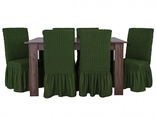 Чехол на стул с оборкой Venera, цвет зеленый, 1 предмет фото 11