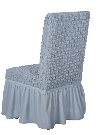 Чехлы на стулья с оборкой Venera, серый, комплект 6 штук фото 5