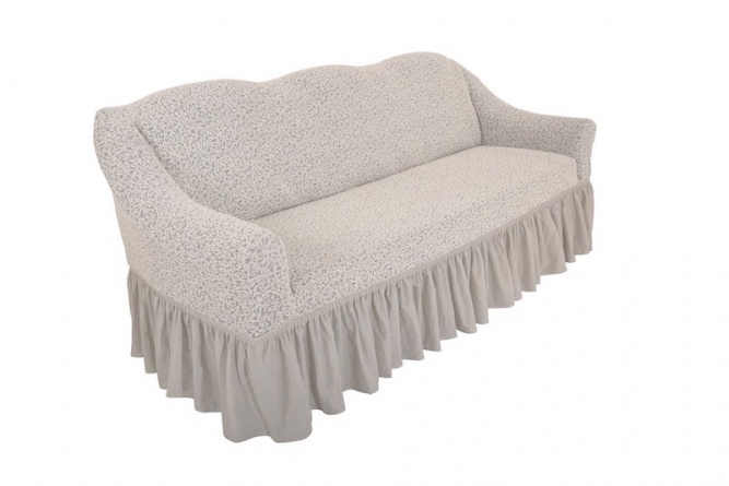 Комплект чехлов на трехместный диван и кресла Venera "Жаккард", цвет слоновая кость, 3 предмета фото 2