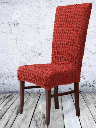 Чехол на стул без оборки Venera, цвет терракотовый, 1 предмет фото 5