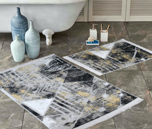 Набор ковриков для ванной и туалета Venera, 60x100/50x60 см, темно-серый фото 1