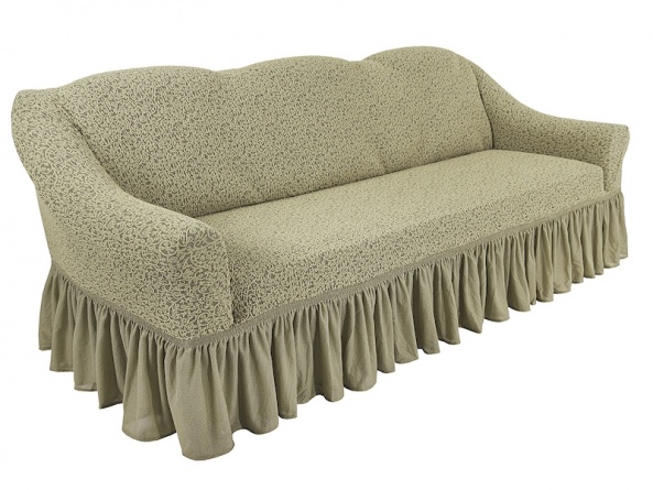 Комплект чехлов на трехместный диван и кресла Venera "Жаккард", цвет светло-бежевый, 3 предмета фото 9
