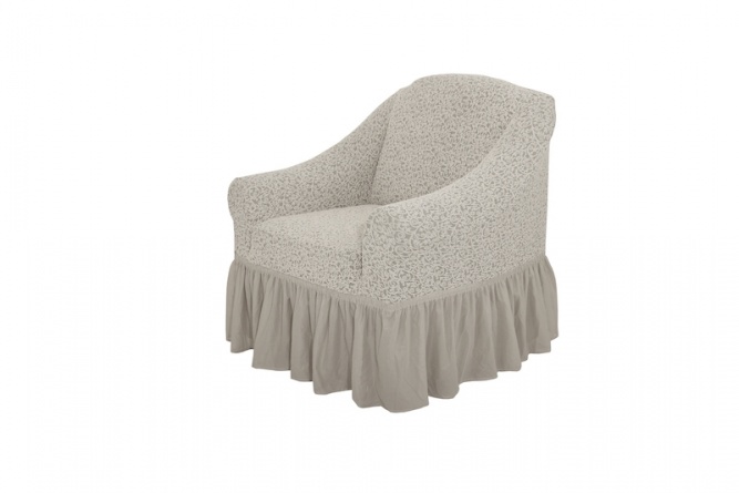 Комплект чехлов на трехместный диван и кресла Venera "Жаккард", цвет слоновая кость, 3 предмета фото 9