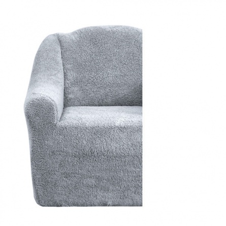 Комплект чехлов на трехместный диван и два кресла плюшевый Venera, цвет серый фото 3