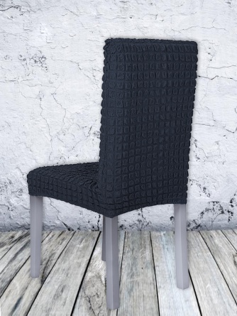 Чехлы на стулья без оборки Venera, цвет тёмно-серый, комплект 6 штук фото 3