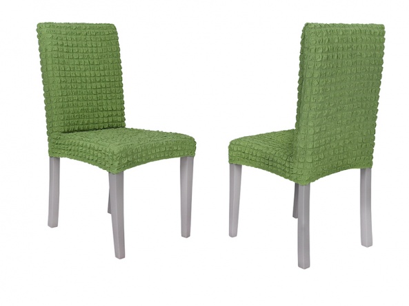 Чехлы на стулья без оборки Venera, цвет оливковый, комплект 6 штук фото 4